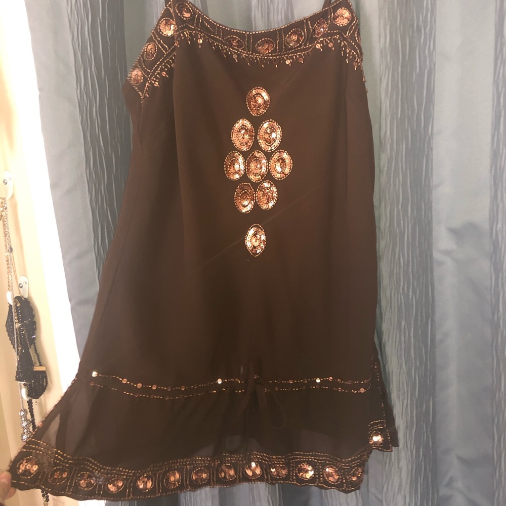 Limited Brown Sequin Top